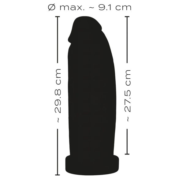 Realistixxx Real Giant - obří dildo - 30 cm (černé)