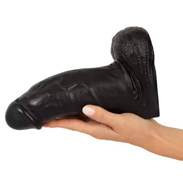 Realistixxx - realistický dildo s varlaty - velký - černý - 22 cm