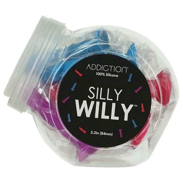 Bláznivý Willy - přísavkový silikonový dildo - 12 ks (barevné)