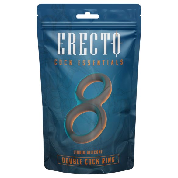 Erecto - dvojitý penisový kroužek (černý)