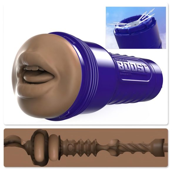 Fleshlight Boost Blow - realistická ústa masturbátor (hnědá)