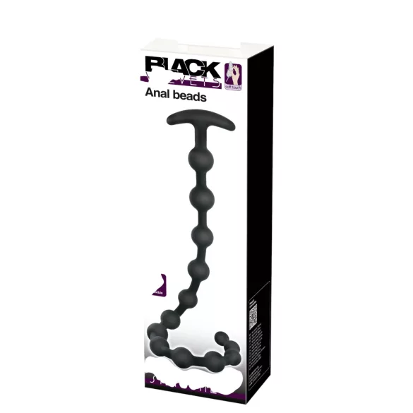 Black Velvets - anální dildo s kuličkami - černé