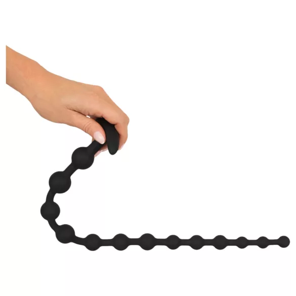 Black Velvets - anální dildo s kuličkami - černé