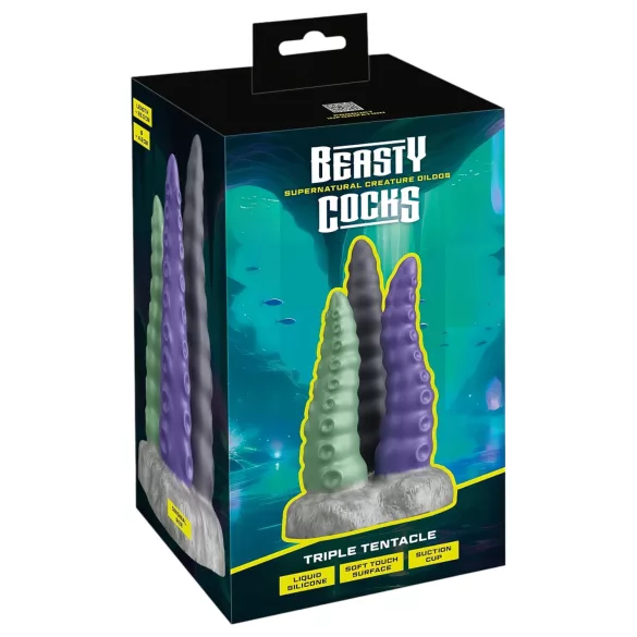 Beasty Cocks - dildo tripple chapadlo - silikon