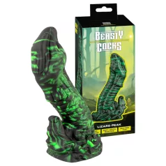   Beasty Cocks Lizard Peak - dildo ve tvaru ještěřího penisu - zeleno-černý