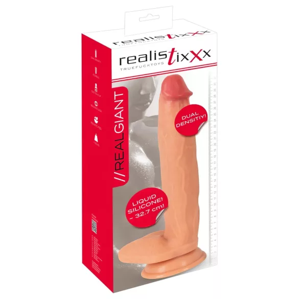 Realistixxx - realistický dildo s varlaty - extra velký - tělová barva