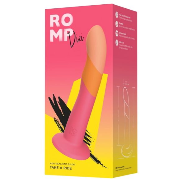 ROMP Dizi - flexibilní silikonové dildo - růžovo-oranžové