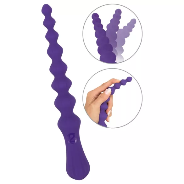You2Toys - anální dildo s kuličkami - flexibilní, fialové