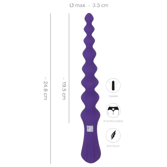 You2Toys - anální dildo s kuličkami - flexibilní, fialové