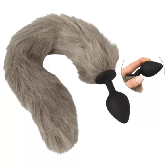 You2Toys - anální kolík se silikonovým ocasem - šedý