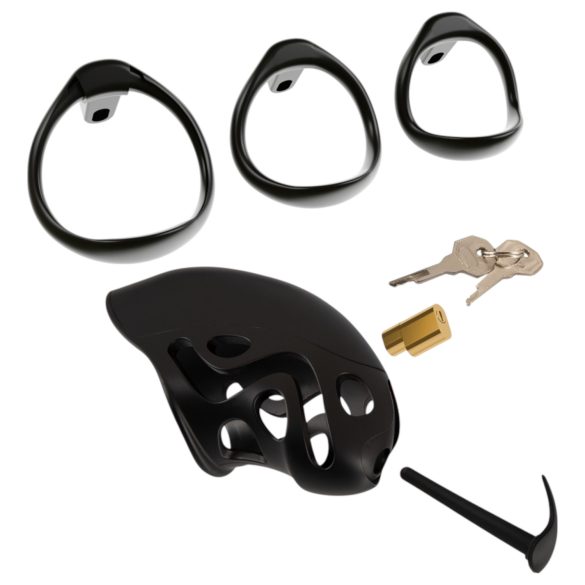 You2Toys - klec na penis s penisovým zátekem (černá)