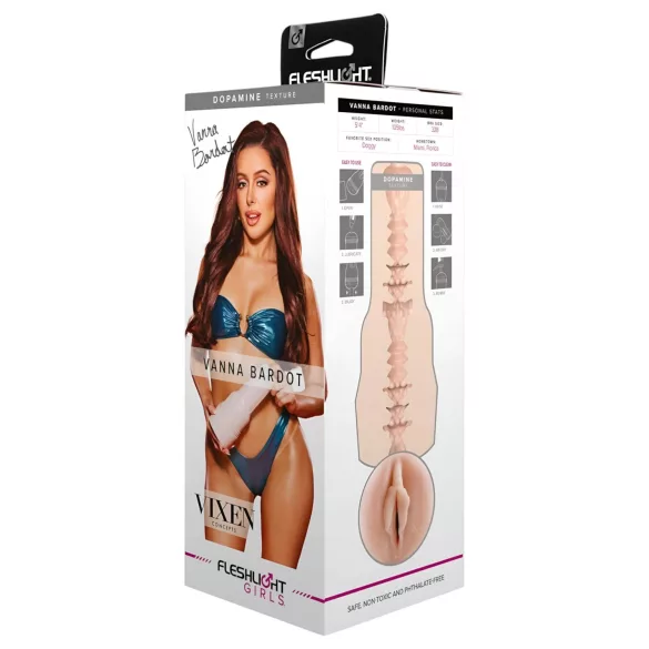 Fleshlight Vanna Bardot - realistická vagína - tělová barva