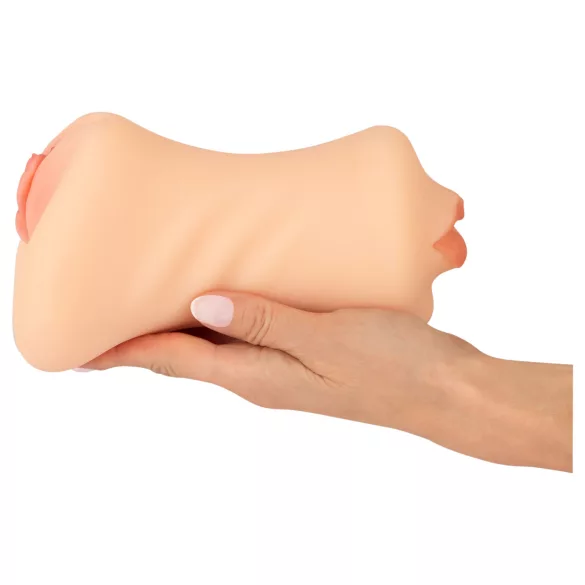 Nature Skin - masturbátor vagíny a úst (přírodní)