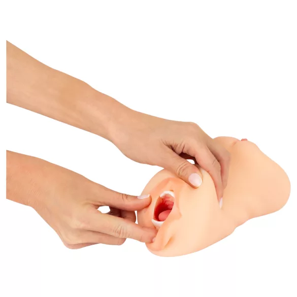 Nature Skin - masturbátor vagína a ústa - realistický materiál tělová barva