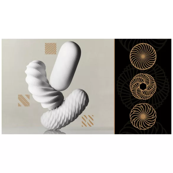 TENGA 3Dx Zen - 3D vzorovaný masturbátor (bílý)