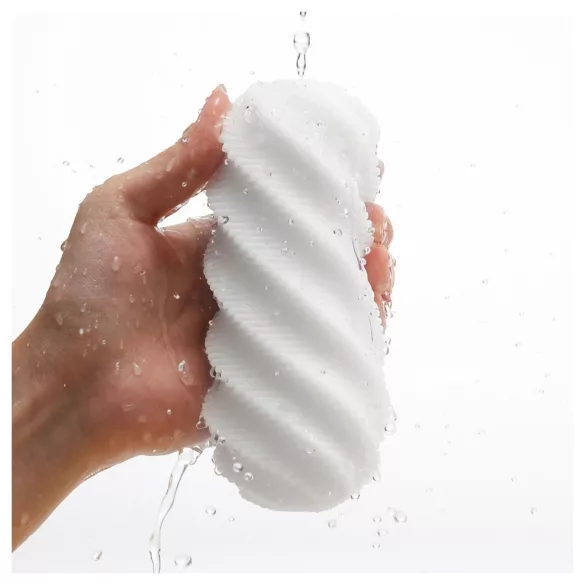 TENGA 3Dx Spiral - spirálový masturbátor se vzorem (bílý)