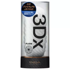 TENGA 3Dx Flow - masturbátor s vlnitým vzorem (bílý)