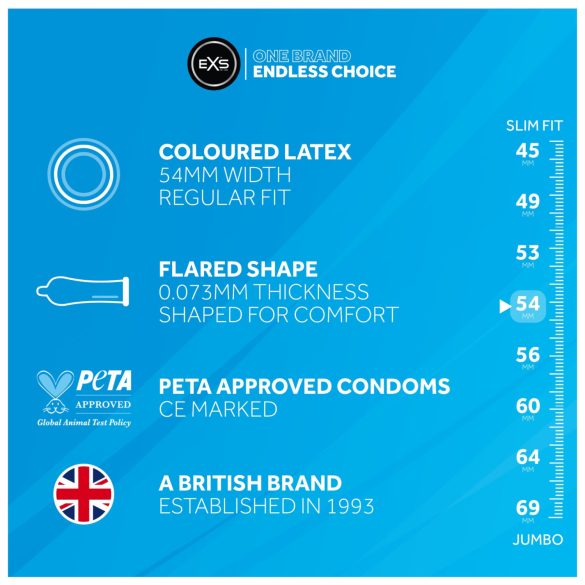 EXS Black - latexový kondom - černý - 12 ks