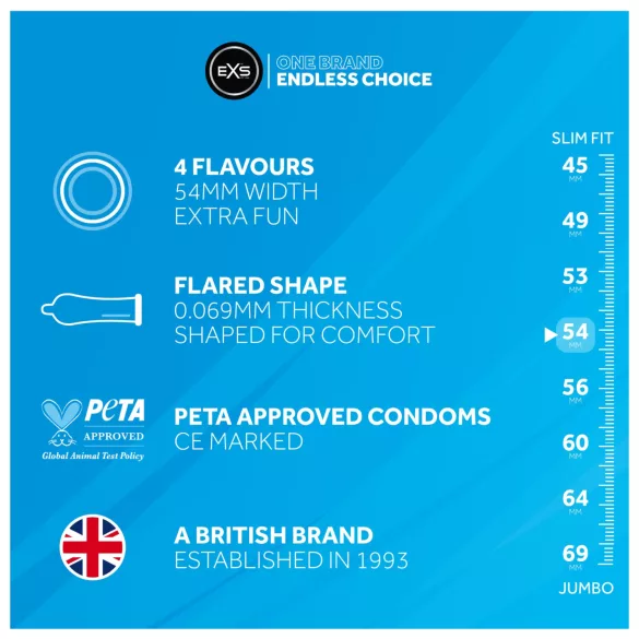 EXS - kondomy - mix příchutí - 12 kusů