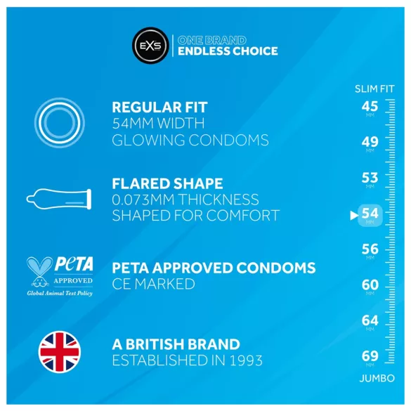 EXS - svítící kondom - 3 ks