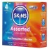 Skins - mix kondomů - vroubkované, natural, extra tenké (4 ks)