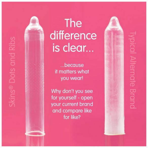 Skins - kondomy s vroubky a tečkami (16 ks)