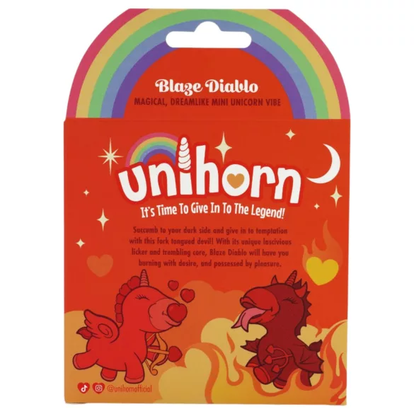 Unihorn Blaze Diablo - vibrátor na klitoris - dobíjecí - červený