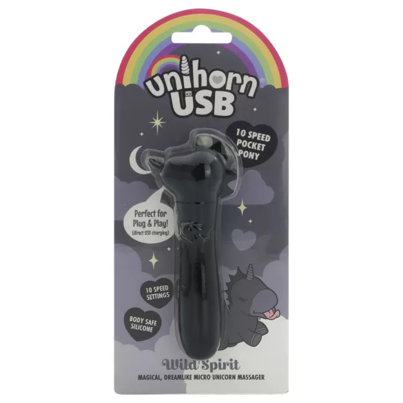 Unihorn Wild Spirit - akumulátorový mini vibrátor (černý)