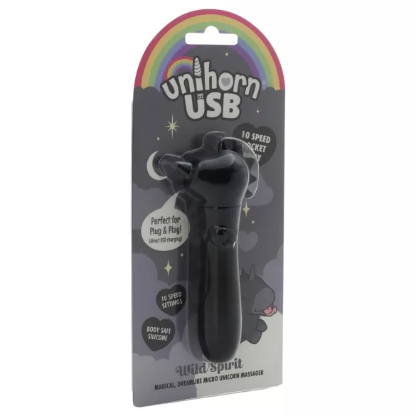 Unihorn Wild Spirit - akumulátorový mini vibrátor (černý)