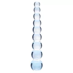   Clarity Elysian Pearls - skleněné dildo s perlami (průhledné)