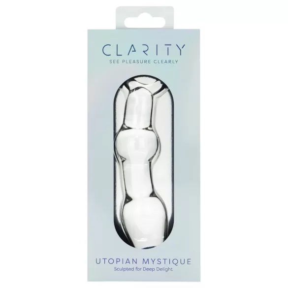 Clarity Utopian Mystique - anální dildo z rýhovaného skla (průhledné)