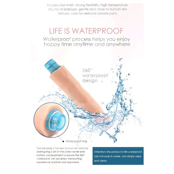 Lonely Max - realistický vibrátor (17cm) - přírodní