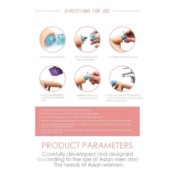 Lonely Max - realistický vibrátor (17cm) - přírodní