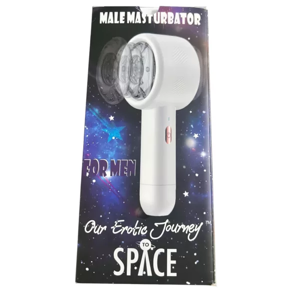 Lonely Space - masturbátor s pohyblivou hlavicí - akumulátor - bílý