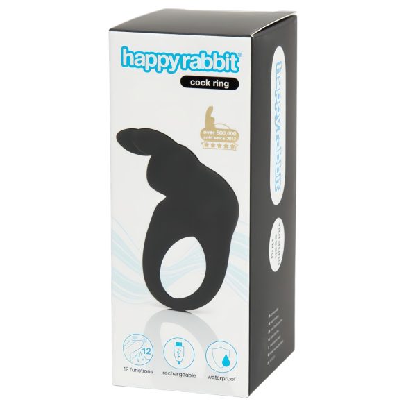 Happyrabbit Cock - akumulátorový vibrační kroužek na penis (černý)