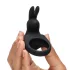 Happyrabbit - vibrační erekční kroužek - dobíjecí - černý