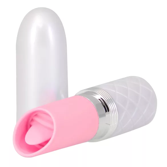 Pillow Talk Lusty - akumulátorový, jazýčkový tyčový vibrátor (bílý-růžový)