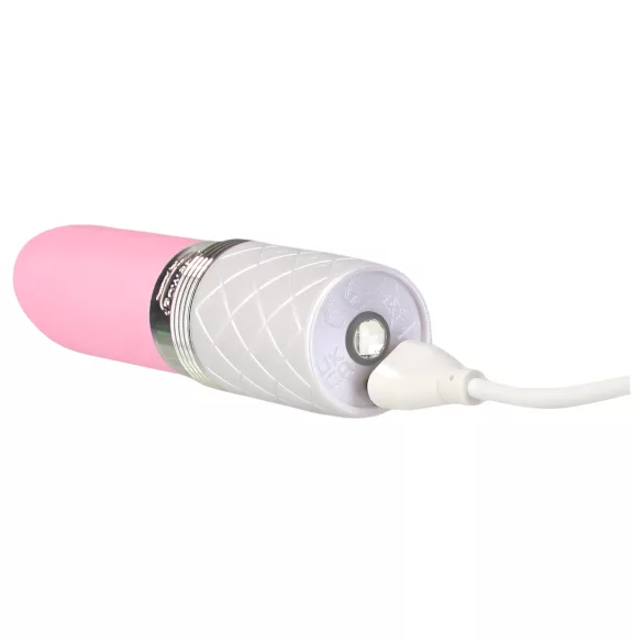 Pillow Talk Lusty - akumulátorový, jazýčkový tyčový vibrátor (bílý-růžový)
