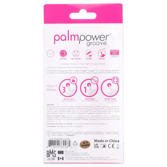 PalmPower groove - masážní vibrátor - akumulátorový - růžový