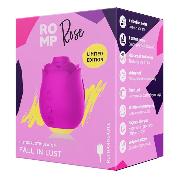 ROMP Rose - Vlnový růžový vibrátor ve tvaru růže (růžový)