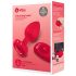 b-vibe srdce - nabíjecí anální vibrátor s dálkovým ovládáním (červený)
