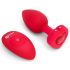 b-vibe srdce - nabíjecí anální vibrátor s dálkovým ovládáním (červený)