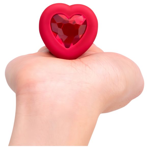 b-vibe heart - nabíjecí, rádiově řízený anální vibrátor (červený)