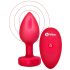b-vibe srdce - nabíjecí anální vibrátor s dálkovým ovládáním (červený)