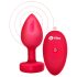 b-vibe heart - nabíjecí, rádiově řízený anální vibrátor (červený)