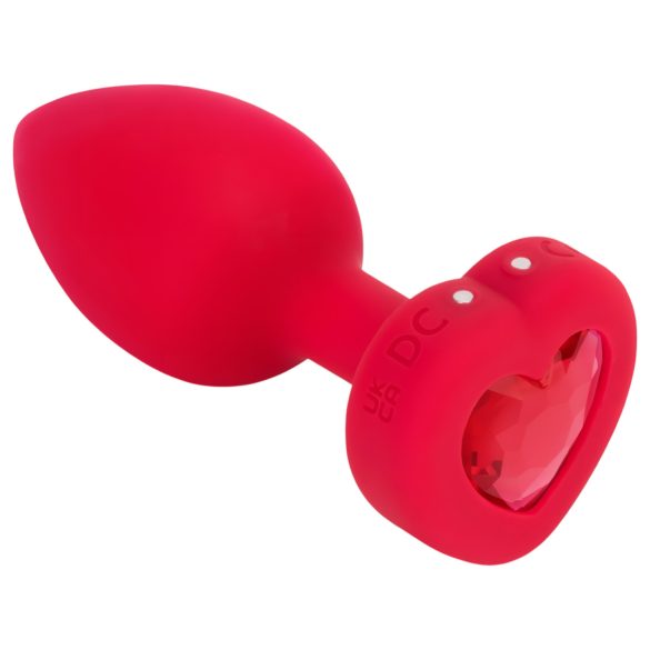 b-vibe heart - nabíjecí, rádiově řízený anální vibrátor (červený)