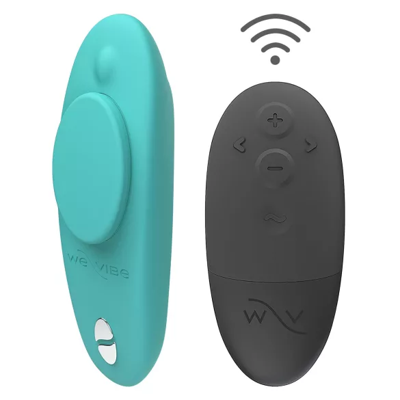 We-Vibe Moxie+ - nositelný klitoriální vibrátor s aplikací a dálkovým ovládáním (tyrkysový)