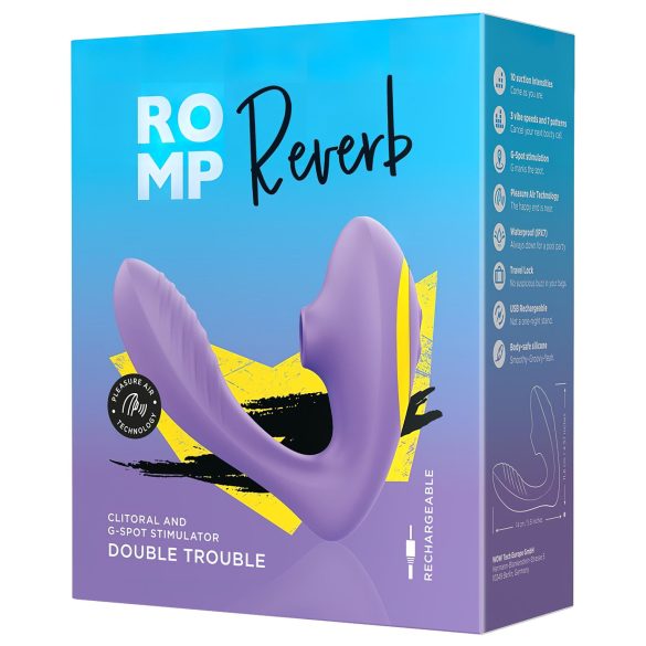ROMP Reverb - vzduchová 2v1 G-bod vibrátor (fialový)