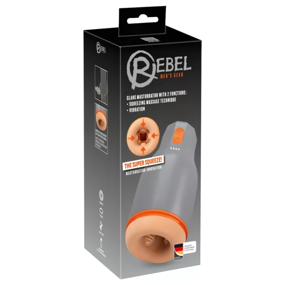 Rebel - vodotěsný utahovací masturbátor (přírodní-šedý)