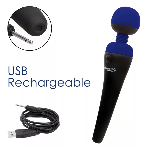 PalmPower recharge - akumulátorový masážní vibrátor (modrý)